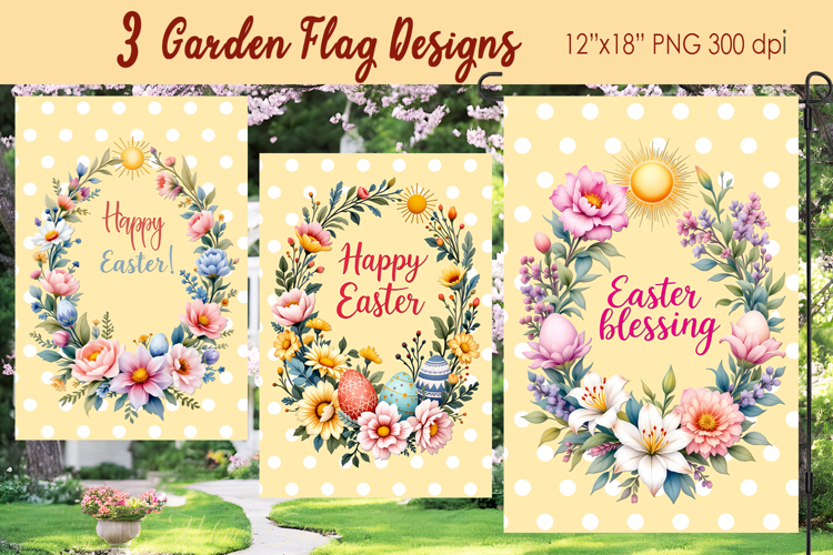Easter Garden Flag Sublimation |Religious sublimation Easter