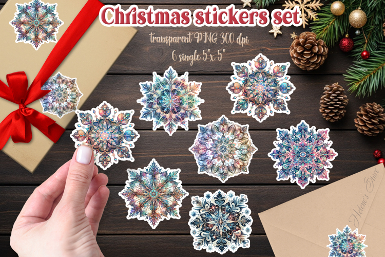 Christmas snowflakes printables stickers |Cute snowflake png