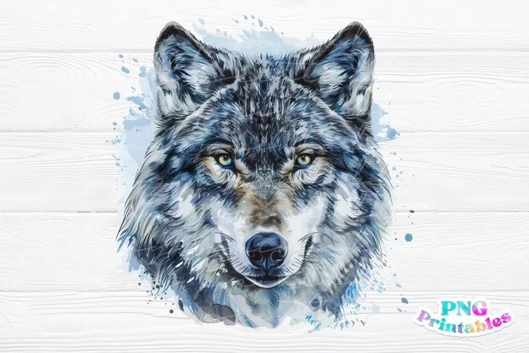 Watercolor Wolf PNG