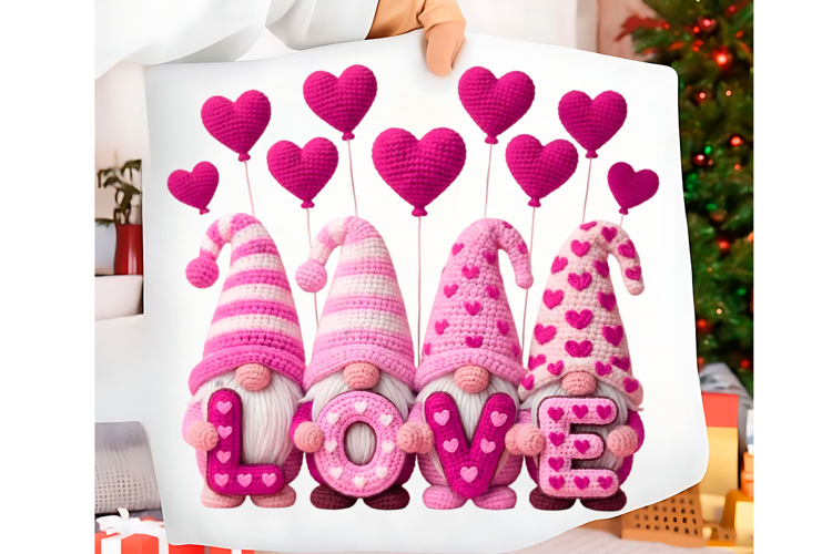 Faux Yarn Gnome PNG Valentine’s Day Love