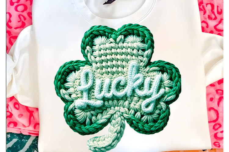 Faux Yarn Lucky Shamrock St Patricks Png