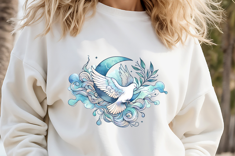 Blue pastel sublimation design png |White dove clipart
