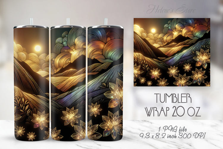 Fantasy Mountains straight skinny tumbler sublimation wrap