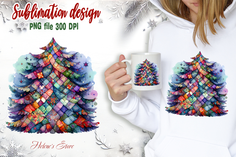 Christmas tree clipart | Cute patchwork t shirt designs png