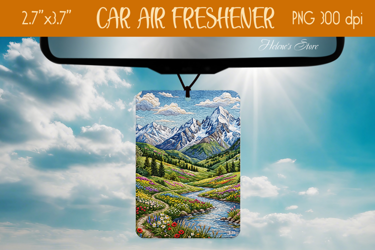 Spring landscape air Freshener Car sublimation design png