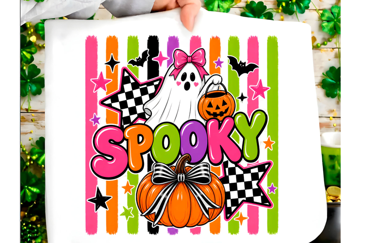 Preppy Spooky Ghost Halloween PNG