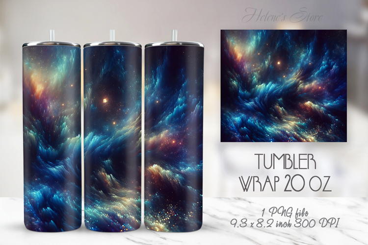 Bright dark blue tumbler 20 oz wrap sublimation design png