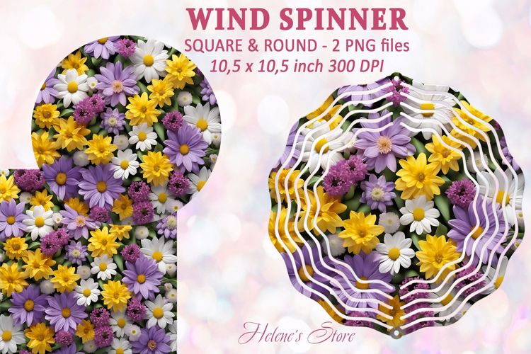 Flowers Wind spinner|Garden flowers Wind spinner sublimation