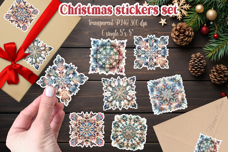 Christmas snowflakes printables stickers |Cute snowflake png