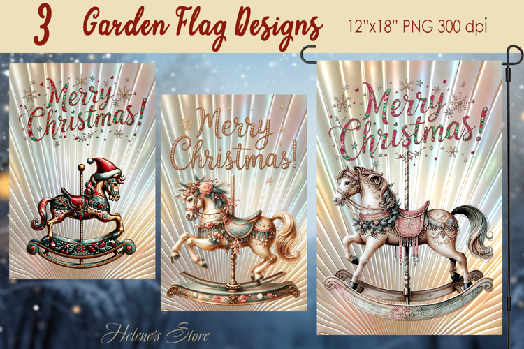 Christmas Garden Flag Sublimation design | Merry Christmas