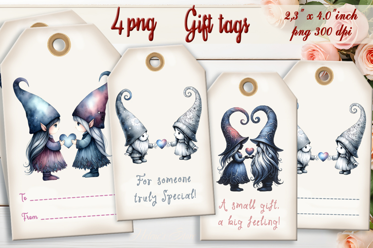 Valentines day Gift Tags| Valentine labels| Gnomes label
