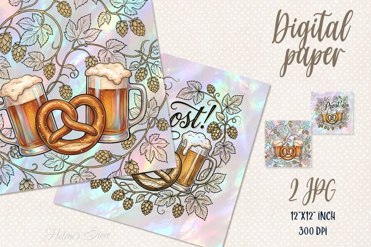 Octoberfest Beer festival digital papers jpeg |Scrap booking example image 1