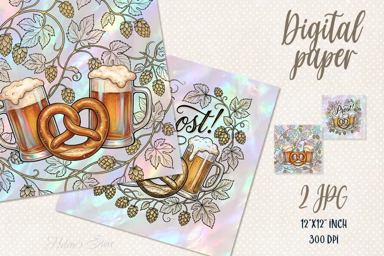 Octoberfest Beer featival digital papers jpeg |Scrap booking