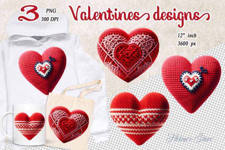 Red heart Valentines day Sublimation designs clipart png