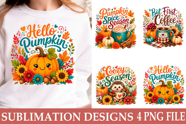 Trending Fall Pumpkin Sublimation PNG Fall Shirt example image 1
