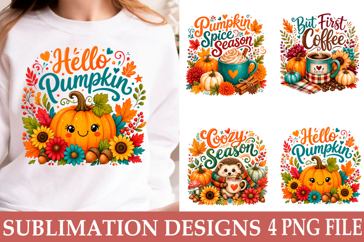Trending Fall Pumpkin Sublimation PNG Fall Shirt