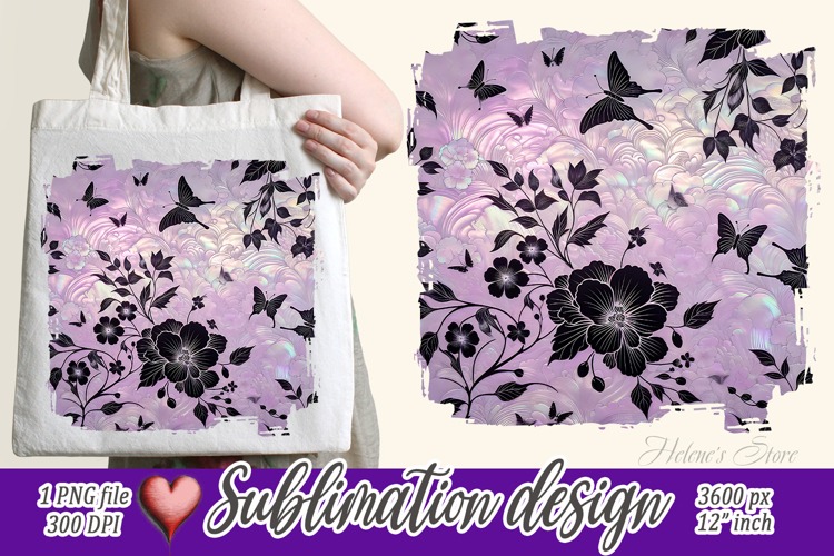 Purple floral pattern | Cute summer sublimation design png