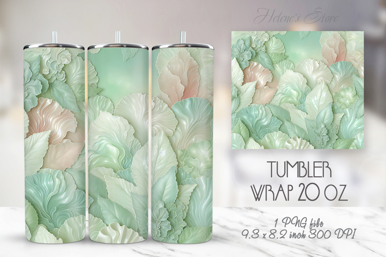 Light green pastel tumbler 20oz wrap sublimation design png