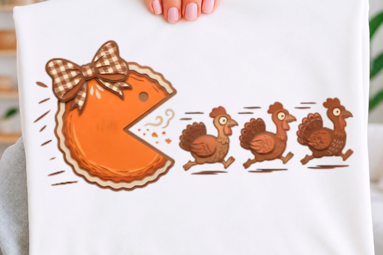 Pumpkin Pie Turkey Chase T-shirt Png