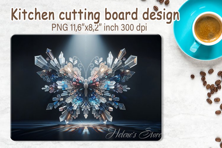 3d Crystal butterfly cutting board sublimation | Glass board