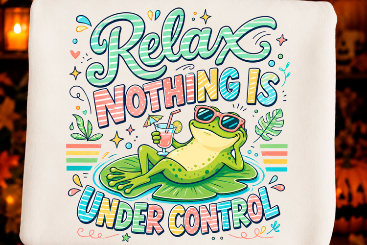 Relax Nothing is Under Control Frog PNG