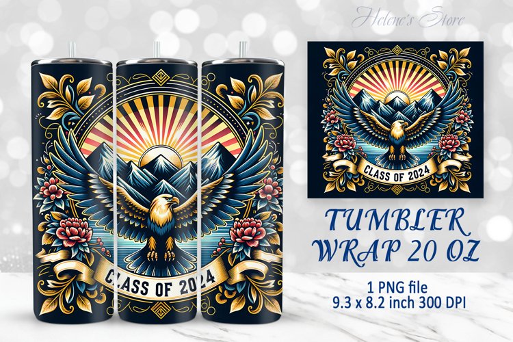 Class of 2024 Sublimation | Graduation tumbler wrap designs example image 1