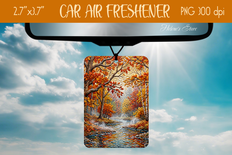 Autumn landscape air Freshener Car sublimation design png