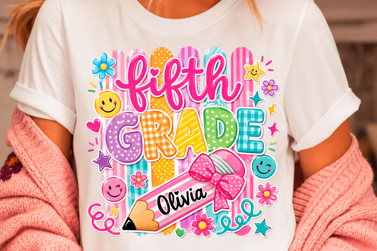 Fifth Grade Teacher Shirt PNG Design