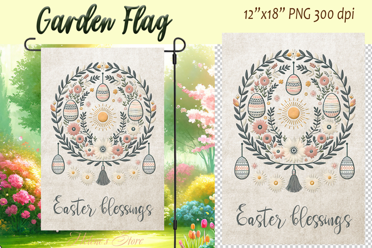 Easter Garden Flag Sublimation |Religious sublimation Easter