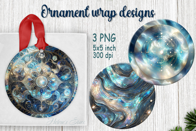 Fantasy cosmos round ornament sublimation designs PNG