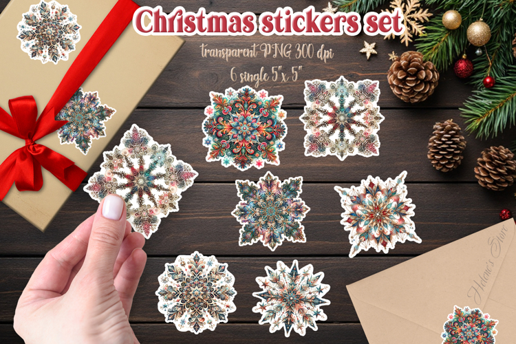 Christmas snowflakes printables stickers |Cute snowflake png