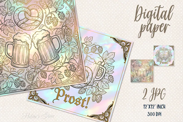 Octoberfest Beer featival digital papers jpeg |Scrap booking