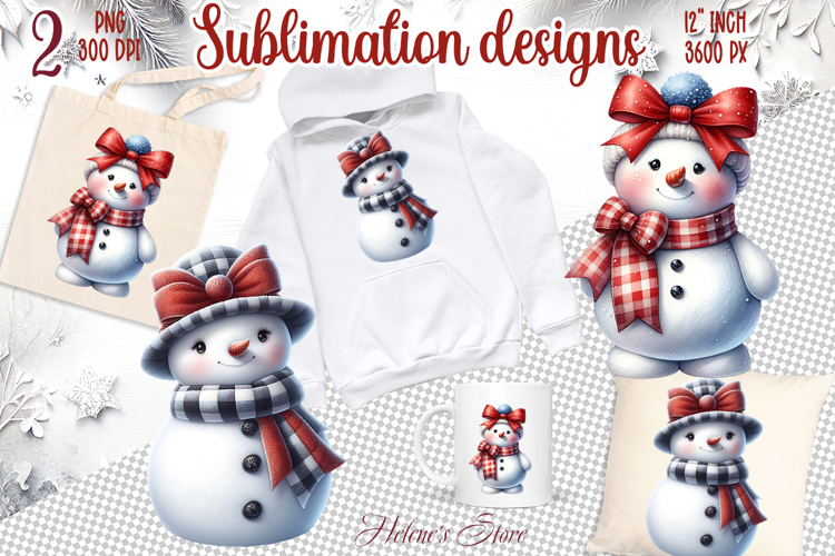 3d funny snowman coquette bows sublimation designs png