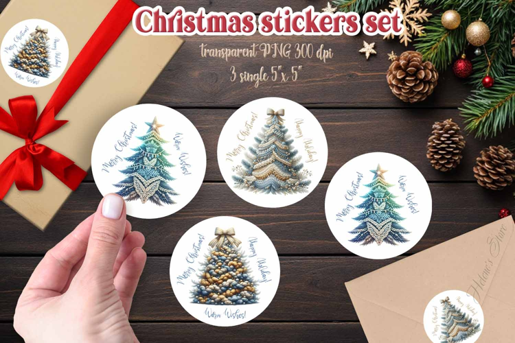 Christmas tree present gifts stickers|Merry Christmas design