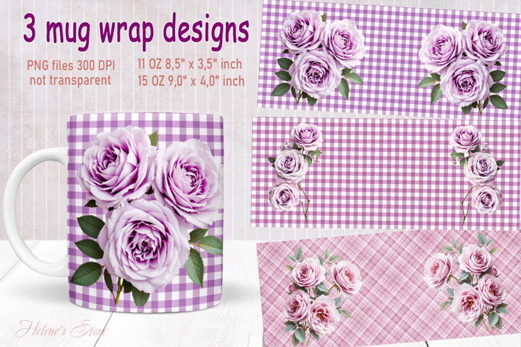 Vintage summer flowers design mug wrap 15 oz 11 oz png