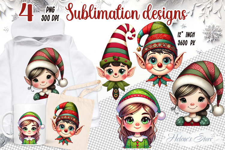 Cute baby elf clipart |Retro patchwork elf shirt designs png