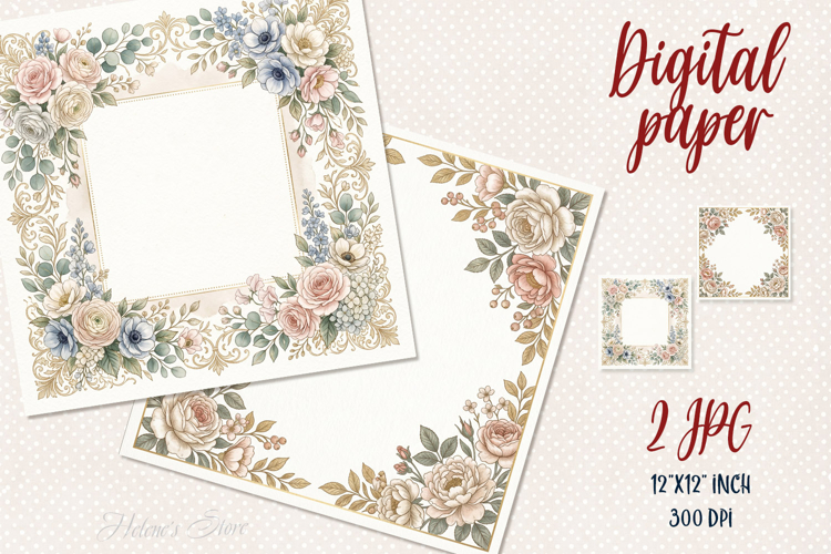 Vintage frame old digital papers jpeg |Vintage Scrap booking