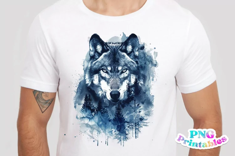 Watercolor Wolf PNG