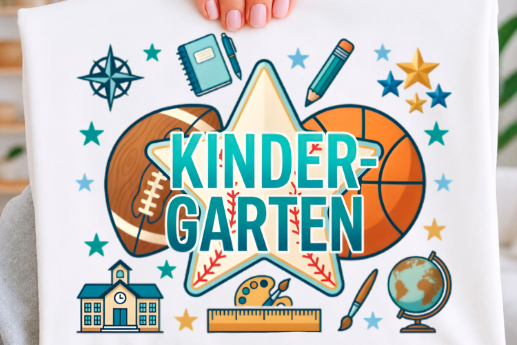 Kindergarten All-Star Sports T-shirt Png