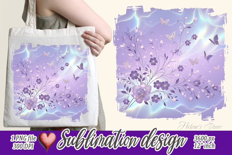 Pastel floral pattern | Cute summer sublimation design png