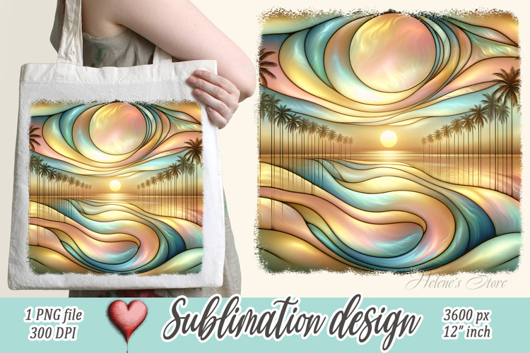 Gold summer beach palm tree sublimation designs |Pearl ocean