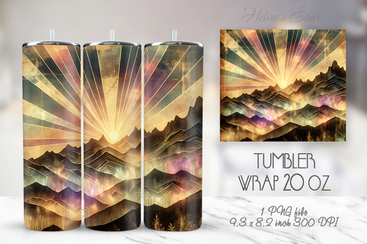 Fantasy Mountains straight skinny tumbler sublimation wrap