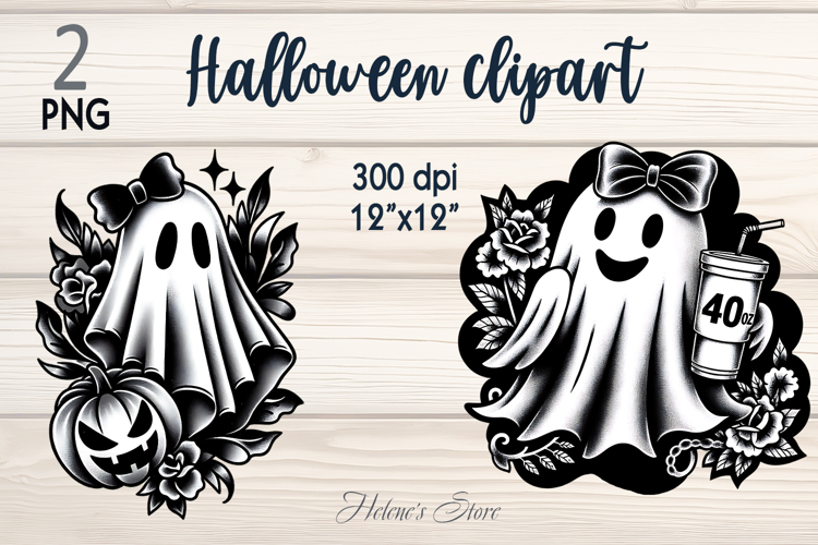 Cute Halloween ghost clipart |Retro spooky shirt designs png