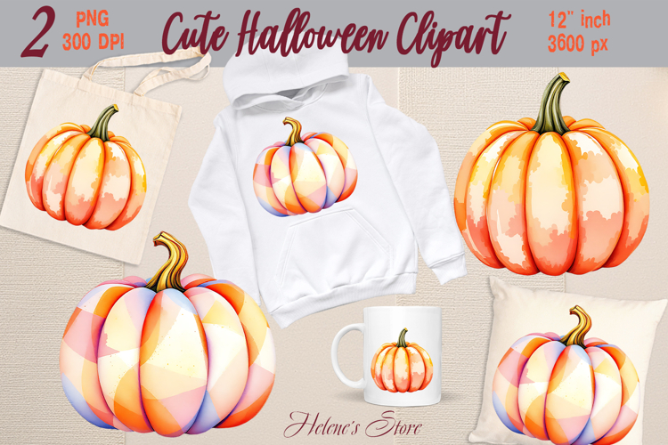 Cute Halloween pumpkin clipart |Watercolor shirt designs png