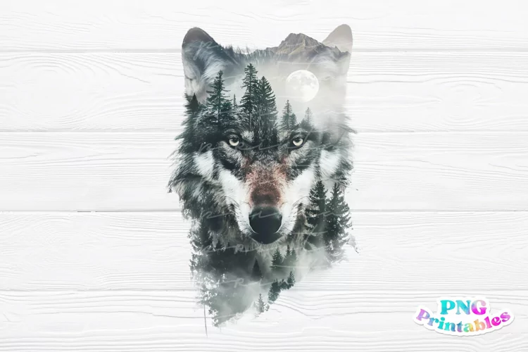 Watercolor Wolf PNG