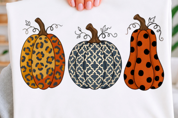 Preppy Patterned Pumpkin T-shirt Png
