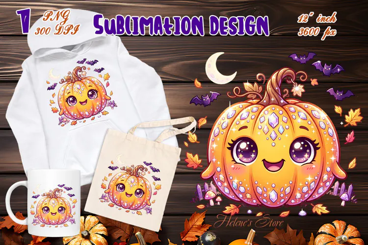 Cute Halloween clipart | Kawaii shirt sublimation designs