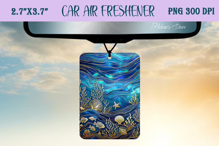 Iridescent ocean pattern Air Freshener Car sublimating