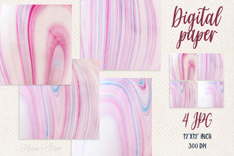 Pink and blue pastel abstract digital papers | Scrap booking