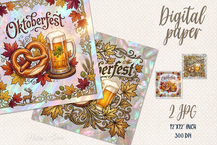 Octoberfest Beer featival digital papers jpeg |Scrap booking example image 1
